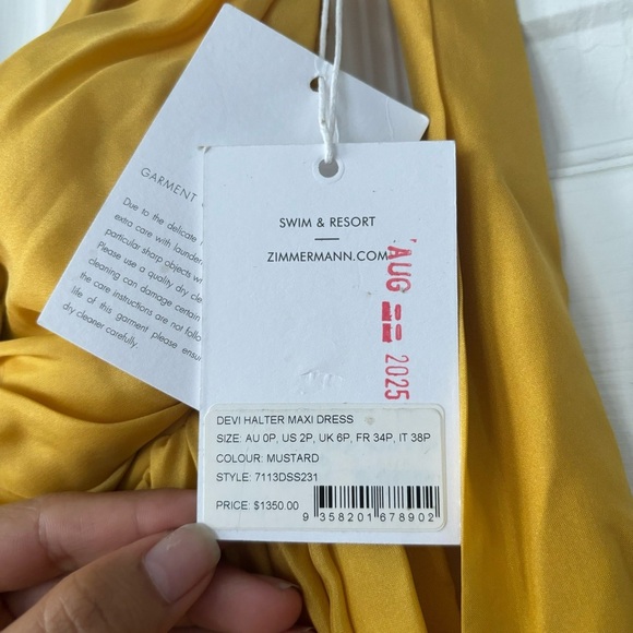 NWT | Zimmerman Dev Halter Silk Midi Dress Size US 4 - Picture 14 of 14